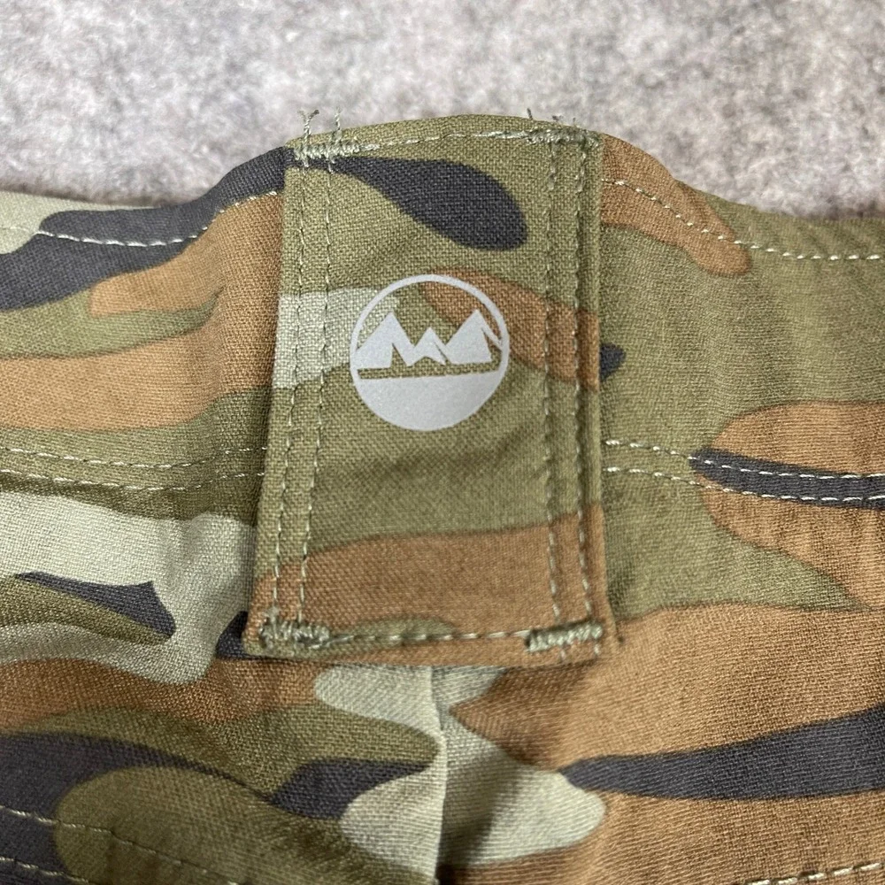 Wrangler Outdoor Camo Flex Utility Cargo Pants 32x30 Green Brown Nylon Spandex